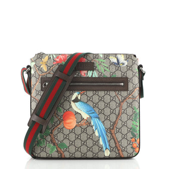 Gucci Front Zip Messenger Tian Print GG Coated Canvas Medium