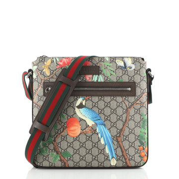 Gucci Front Zip Messenger Tian Print GG Coated Canvas Medium