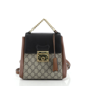 Gucci Padlock Backpack GG Coated Canvas and Leather Mini