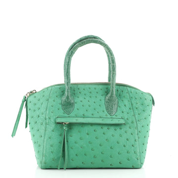 Nancy Gonzalez Front Pocket Zip Tote Ostrich with Crocodile Large