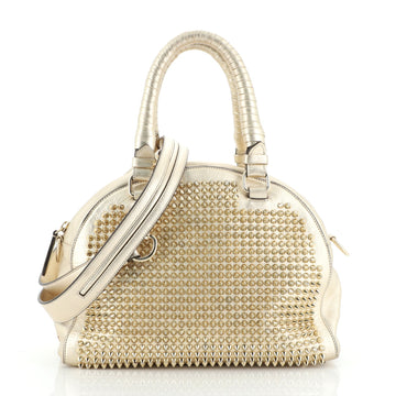 Christian Louboutin Panettone Convertible Satchel Spiked Leather Small