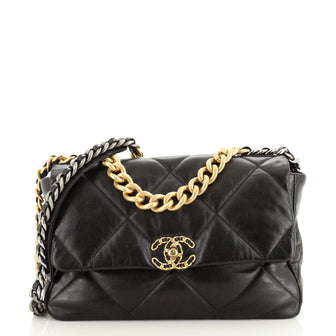 Chanel 19 Flap Bag Quilted Goatskin Large