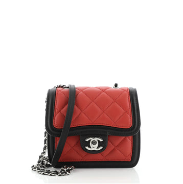 Chanel Graphic Flap Bag Quilted Calfskin Mini