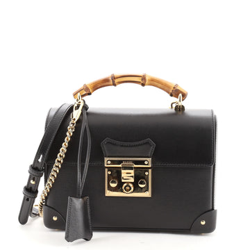 Gucci Padlock Bamboo Shoulder Bag Leather Small