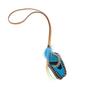 Hermes GriGri Mouche Fly Bag Charm Leather with Feathers