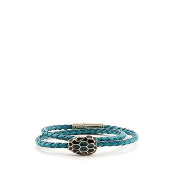Bvlgari Serpenti Forever Double Coil Bracelet Braided Leather