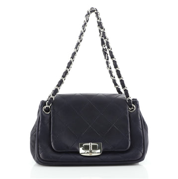 Chanel Mademoiselle Lock Accordion Flap Bag Stitched Lambskin Small