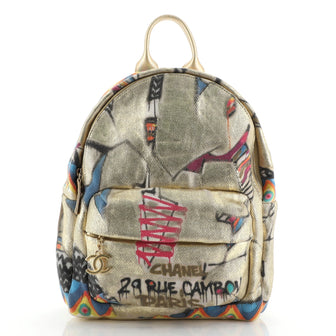 Chanel Paris-New York Street Spirit Backpack Graffiti Printed Canvas
