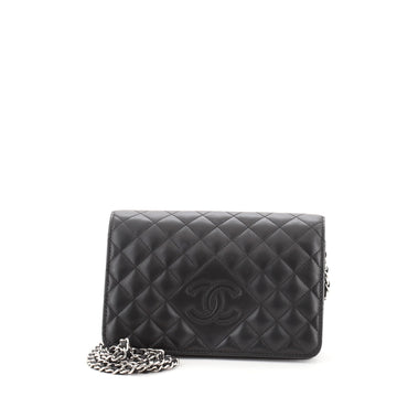 Chanel Diamond CC Wallet on Chain Quilted Lambskin