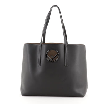 Fendi Logo Shopper Tote Leather