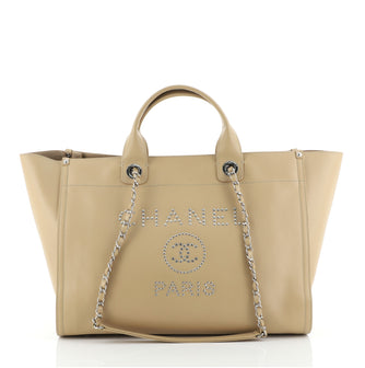 Chanel Deauville Tote Studded Caviar Medium