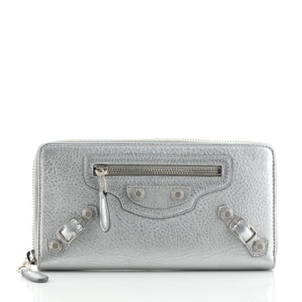 Balenciaga Giant Studs Continental Zip Around Wallet Leather Long