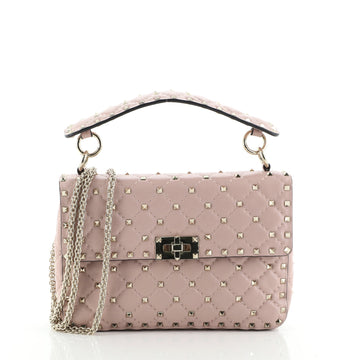 Valentino Rockstud Spike Flap Bag Quilted Leather Medium
