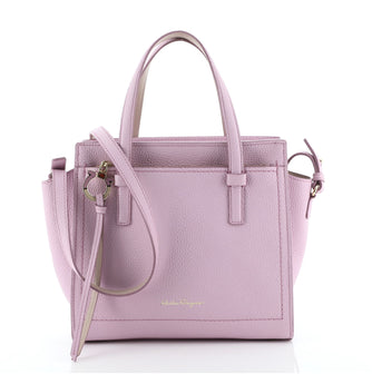 Salvatore Ferragamo Amy Tote Pebbled Leather Mini