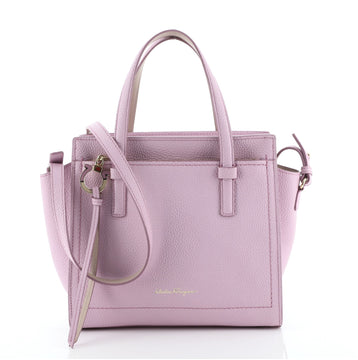 Salvatore Ferragamo Amy Tote Pebbled Leather Mini
