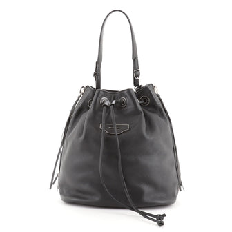 Balenciaga Papier Plate Bucket Bag Leather Small