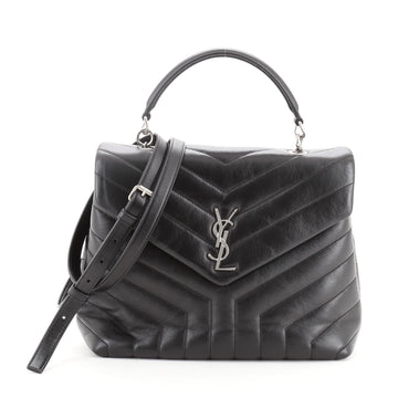 Saint Laurent LouLou Top Handle Bag Matelasse Chevron Leather Medium