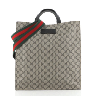 Gucci Convertible Soft Open Tote GG Coated Canvas Tall