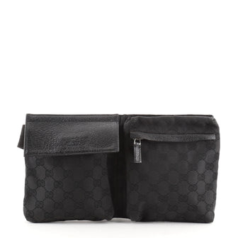 Gucci Vintage Double Belt Bag GG Canvas