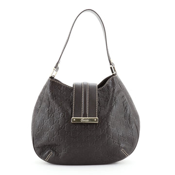 Gucci New Ladies Web Hobo Guccissima Leather Small