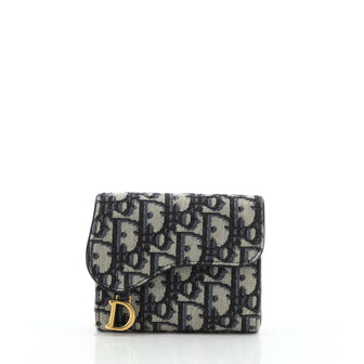 Christian Dior Saddle Flap Wallet Oblique Canvas Mini