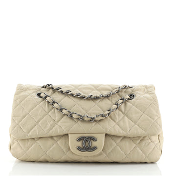 Chanel Cinched CC Chain Flap Bag Quilted Aged Calfskin Jumbo