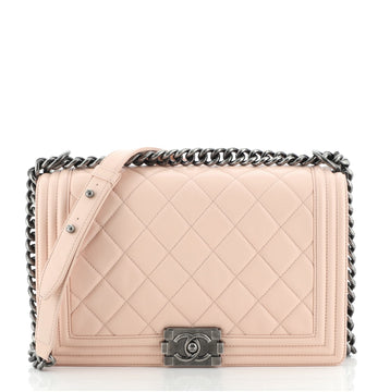 Chanel Boy Flap Bag Quilted Lambskin New Medium