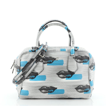 Prada Inside Bauletto Bag Printed Vitello Daino Medium