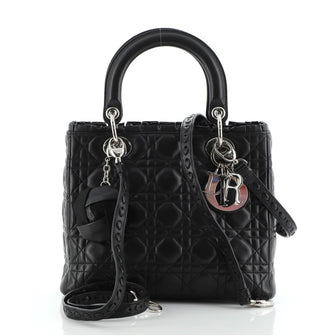 Christian Dior Lady Dior Bag Ruffle Cannage Quilt Lambskin Medium