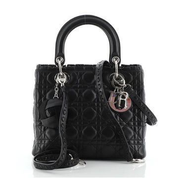 Christian Dior Lady Dior Bag Ruffle Cannage Quilt Lambskin Medium