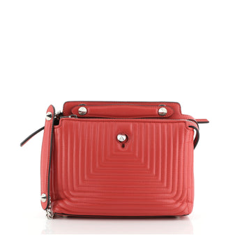 Fendi DotCom Click Shoulder Bag Quilted Leather Small