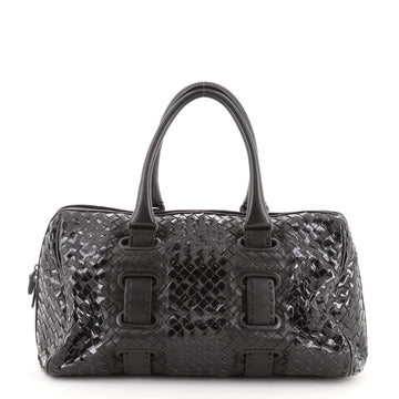 Bottega Veneta Accordion Satchel Intrecciato Patent and Leather Medium