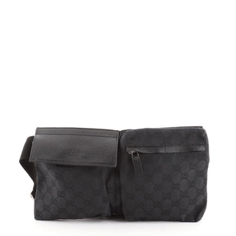 Gucci Vintage Double Belt Bag GG Canvas