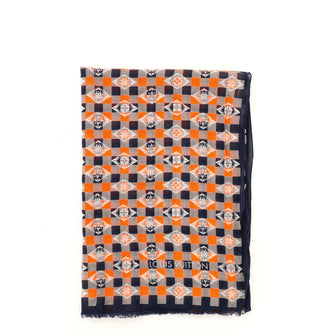 Louis Vuitton Checkered Stole Printed Cotton