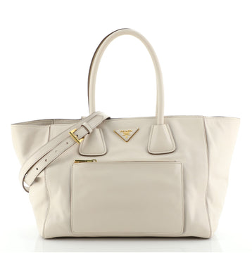 Prada Front Pocket Wing Convertible Tote Soft Calfskin