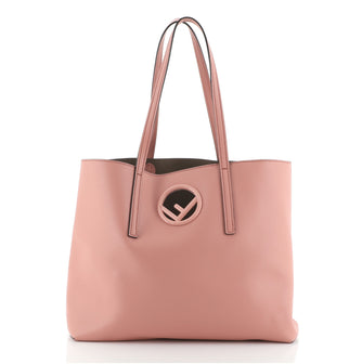 Fendi Logo Shopper Tote Leather