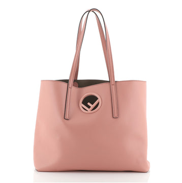 Fendi Logo Shopper Tote Leather