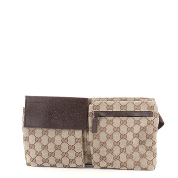 Gucci Vintage Double Belt Bag GG Canvas