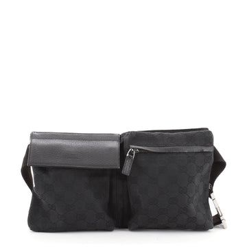 Gucci Vintage Double Belt Bag GG Canvas