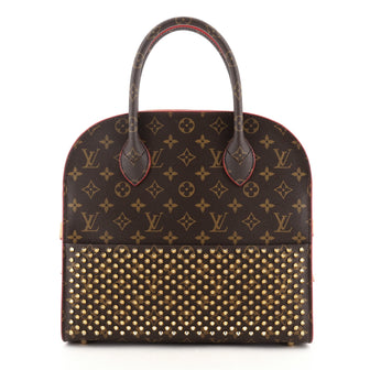 Louis Vuitton Christian Louboutin Shopping Bag Calf Hair and Monogram Canvas