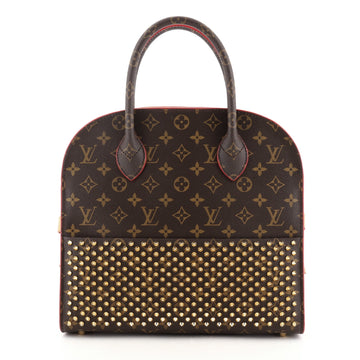 Louis Vuitton Christian Louboutin Shopping Bag Calf Hair and Monogram Canvas