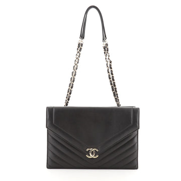 Chanel CC Envelope Flap Shopping Tote Chevron Lambskin Medium
