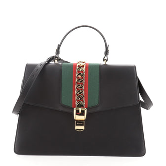 Gucci Sylvie Top Handle Bag Leather Large