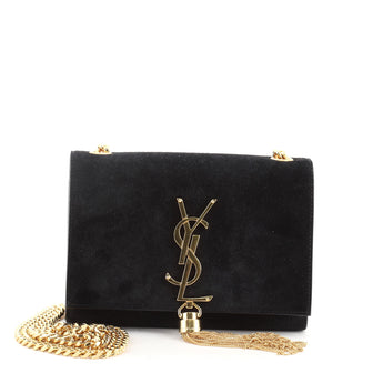 Saint Laurent Classic Monogram Tassel Crossbody Bag Suede Small