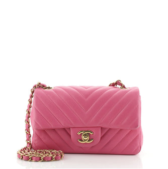 Chanel Classic Single Flap Bag Chevron Lambskin Mini