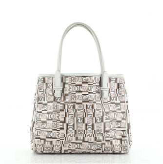 Salvatore Ferragamo Logo Open Tote Printed Leather Small
