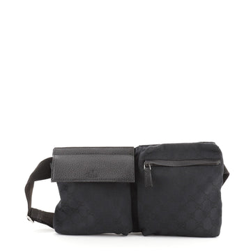Gucci Vintage Double Belt Bag GG Canvas