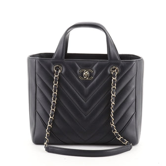 Chanel Statement Shopping Tote Chevron Calfskin Small