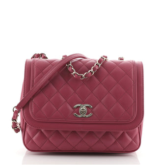 Chanel Round Edge Square Flap Bag Quilted Lambskin Medium