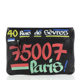 Balenciaga Graffiti Explorer Clutch Leather Large